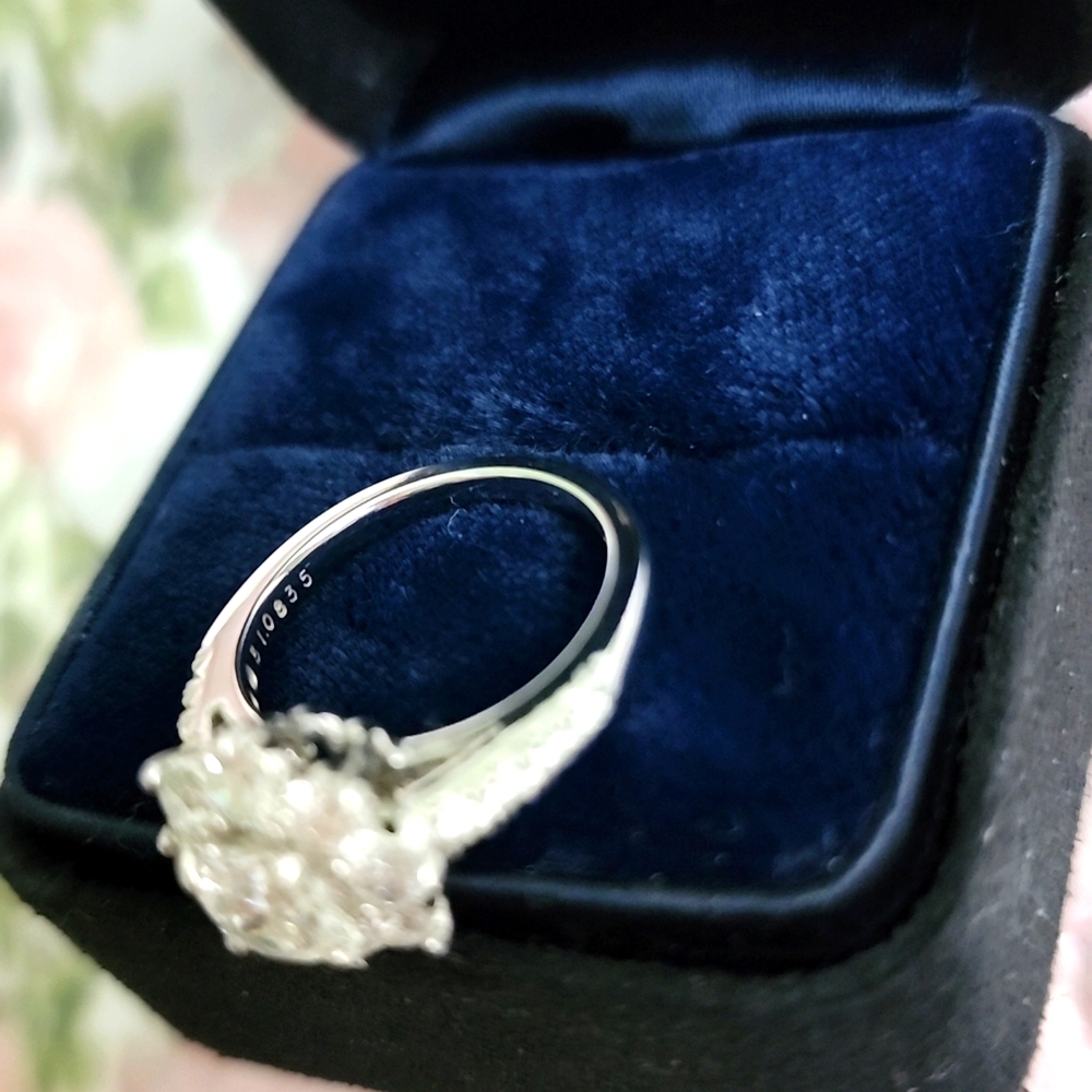 Harry Winston diamond ring sunflower collection engagement platinum D VS1 size 4 - Picture 9 of 15